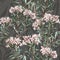 Hand-painted botanical seamless background with marsh, Labrador tea, wild rosemary in vintage style