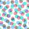 Hand Painted Brush Polka Dot Girly Seamless Watercolor Pattern. Abstract watercolour Round Circles in Purple Blue Color