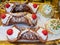 Hand-painted ceramic representation of Sicilian Cannoli famous all over the world