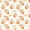 Hand painted cozy autumn fairy tale seamless pattern.