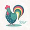 Hand-painted decorative rooster