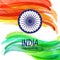 Hand-painted digital watercolor India flag. Template for indian republic day and independence day.