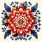 Hand Painted Flower Illustration With Optical Illusion Style