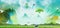 Hand painted green earth landscape background illustration