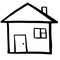 Hand painted home or house icon maded by a kid, illustration on a white isolated background