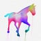 Hand painted horse silhouette in bright colours
