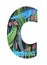 Hand Painted Letter C With Crocodile