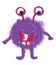 The hand painted oil paste cute and little purple monster