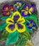 Hand painted picture, viola tricolor