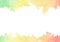 Hand painted rainbow watercolor texture frame isolated on white background. Rectangular vector border