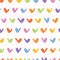 Hand painted rainbow yes tick. Seamless repeat pattern. Childish fun vector illustration.