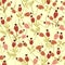 Hand painted textured forest berries seamless pattern