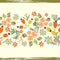 Hand painted textured forest flowers and berries seamless ribb
