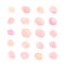 Hand painted vector soft pink and peach watercolor dots and blots