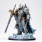 Hand-painted Warhammer Lich King Miniature With Monochromatic Sculptor Style