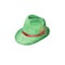 Hand painted watercolor bavarian green felt hat. Tyrolean traditional hat