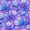 Hand painted watercolor blue anemone seamless pattern background.