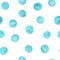 Hand painted watercolor blue turquoise circles seamless pattern