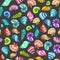 Hand painted watercolor shells seamless pattern