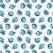 Hand painted watercolor shells seamless pattern