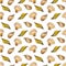 Hand painted watercolor shells seamless pattern