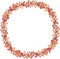 Hand painted watercolor wreath orange red doodle ornament white