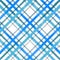 Hand painted watercolour blue themed plaid pattern design