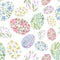 Hand painted Watercolour Floral Easter eggs Seamless Pattern