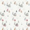 Hand painting sailboats seamless pattern on a white background.