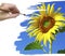 Hand painting sunflower