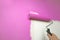 Hand painting wall pink