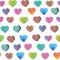 Hand painting watercolor illustration. Hearts seamless pattern.