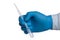 Hand with a Pasteur pipette