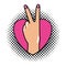 Hand with peace sign and love pop art