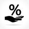 Hand and percentage icon