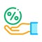 Hand Percentage Icon Vector Outline Illustration