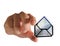 Hand picks pixel buttons e-mail icon