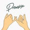 Hand  pinky promise concept isolate background