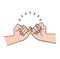 Hand pinky promise vector concept