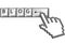 Hand pixel cursor clicks BLOG on computer keys