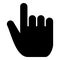 Hand point select declare index finger forefinger for click concept pushing choose icon black color illustration