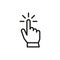 Hand pointer or cursor mouse clicking linear icon symbol