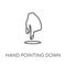hand Pointing down linear icon. Modern outline hand Pointing dow