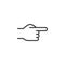 Hand with pointing finger line icon