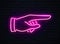 Hand with Pointing Finger, Side View, in Neon Style