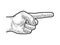 hand points with index finger sketch vector