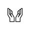 Hand pray gesture outline icon. Element of hand gesture illustration icon. signs, symbols can be used for web, logo, mobile app,