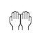 Hand pray line icon