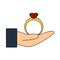 Hand Present Heart Ring Icon