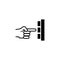 Hand Press Button Flat Vector Icon